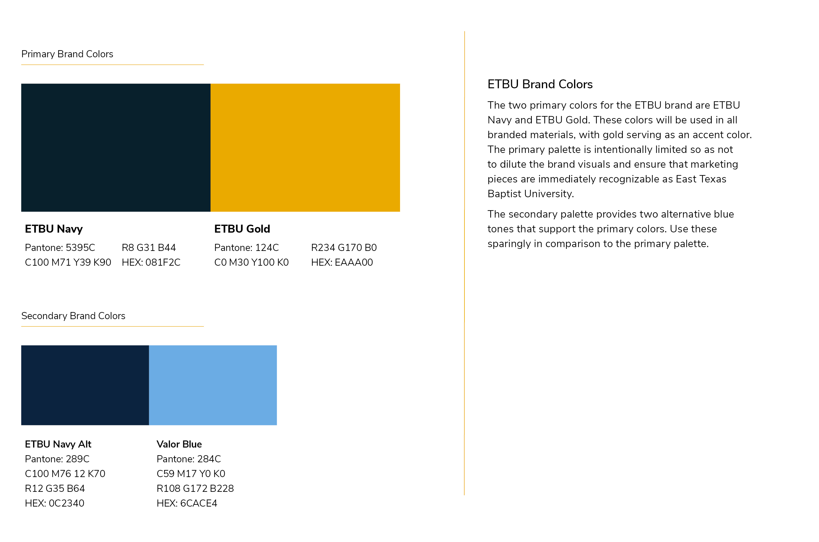 Typography and Color East Texas Baptist University